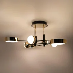 Zumaline Lampa sufitowa LED LARA czarno-złota