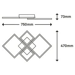 Wszystkie Lampy Sufitowe| Lampa sufitowa LED obrotowa złoto brązowa FRAME 75 cm