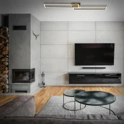 Lampa sufitowa LED obrotowa złoto brązowa FRAME 110 cm