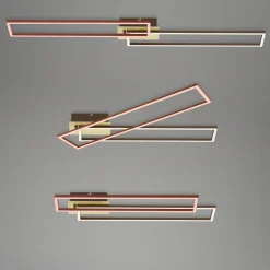 Lampa sufitowa LED obrotowa złoto brązowa FRAME 110 cm