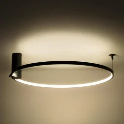 Zumaline Lampa sufitowa LED pierścieniowa czarna HORIK 60 cm
