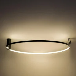 Wszystkie Lampy Sufitowe|Zumaline Lampa sufitowa LED pierścieniowa czarna HORIK 90 cm