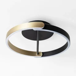 Wszystkie Lampy Sufitowe|Zumaline Lampa sufitowa LED pierścieniowa czarno-złota LINOS