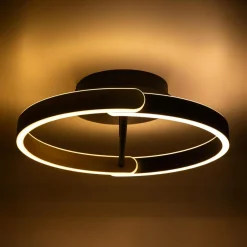 Wszystkie Lampy Sufitowe|Zumaline Lampa sufitowa LED pierścieniowa czarno-złota LINOS