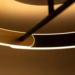 Wszystkie Lampy Sufitowe|Zumaline Lampa sufitowa LED pierścieniowa czarno-złota LINOS