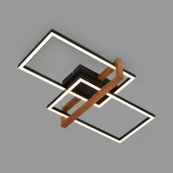 Wszystkie Lampy Sufitowe|inny Lampa sufitowa LED prostokątna 2 ramki czarna drewno FRAME 50,5 cm