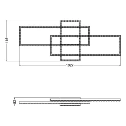 Wszystkie Lampy Sufitowe|Zumaline Lampa sufitowa LED ramka czarna ERVI z pilotem