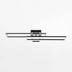 Wszystkie Lampy Sufitowe|Zumaline Lampa sufitowa LED ramka czarna LUMENZ z pilotem