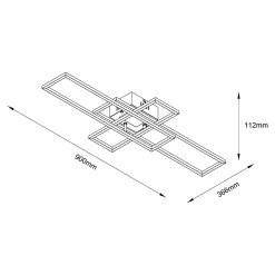 Wszystkie Lampy Sufitowe|Zumaline Lampa sufitowa LED ramka czarna LUMENZ z pilotem