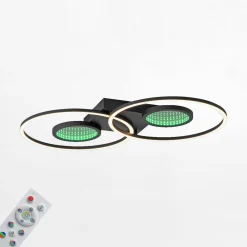 Wszystkie Lampy Sufitowe|Paul Neuhaus Lampa sufitowa LED RGB efekt głębi czarna TUNEL z pilotem