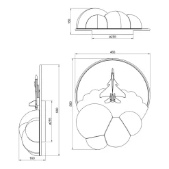 Dzieci Zumaline Lampa sufitowa LED samolot złoty FOCUS z pilotem