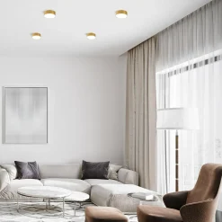 Wszystkie Lampy Sufitowe|Zumaline Lampa sufitowa LED SOLARI barwa ciepła 3000K złota 8 cm