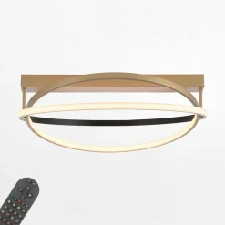 Paul Neuhaus Lampa sufitowa LED Wi-Fi czarno-złota Q-BELUGA z pilotem