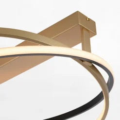 Paul Neuhaus Lampa sufitowa LED Wi-Fi czarno-złota Q-BELUGA z pilotem