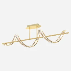 Zumaline Lampa sufitowa LED wstęga złota ATHESA z pilotem