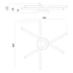 Zumaline Lampa sufitowa LED z filamentem czarna LAUTARO