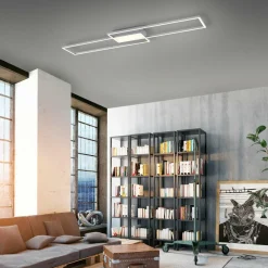 Paul Neuhaus Lampa sufitowa LED z pilotem srebrna ASMIN