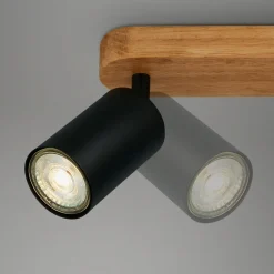 Lampa sufitowa listwa drewniana podstawa czarna VINTAGE II