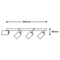 Listwy Oświetleniowe|Wszystkie Lampy Sufitowe| Lampa sufitowa listwa drewniana podstawa czarna VINTAGE IV