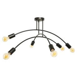 Wszystkie Lampy Sufitowe|domiluce Lampa sufitowa loftowa czarna KORTE 6