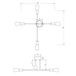 Wszystkie Lampy Sufitowe|Luminex Lampa sufitowa loftowa czarno-złota FLAME