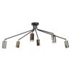 domiluce Lampa sufitowa loftowa 6-punktowa czarno-złota ORBIT