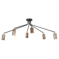 domiluce Lampa sufitowa loftowa 6-punktowa czarno-złota ORBIT