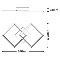 Lampa sufitowa obrotowa czarna FRAME LED 62 cm