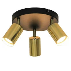 Wszystkie Lampy Sufitowe|Zumaline Lampa sufitowa 3-punktowa czarno-złota VILA