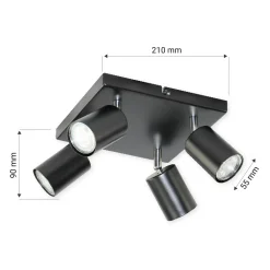 LED-POL Lampa sufitowa 4-punktowa czarna ORO GAVIA