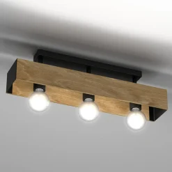 Wszystkie Lampy Sufitowe|Luminex Lampa sufitowa rustykalna drewniana MILUZA III