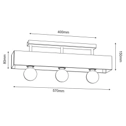 Wszystkie Lampy Sufitowe|Luminex Lampa sufitowa rustykalna drewniana MILUZA III