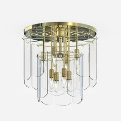 Wszystkie Lampy Sufitowe|Zumaline Lampa sufitowa transparentne szkło złota NIRA φ43 cm
