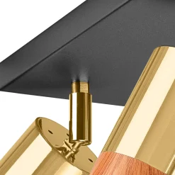 Lampa sufitowa z 4 reflektorkami regulowana złota AURORA