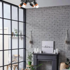 Lampa sufitowa z 4 reflektorkami regulowana czarna AURORA