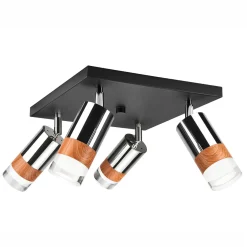 Wszystkie Lampy Sufitowe| Lampa sufitowa z 4 reflektorkami regulowana chrom AURORA