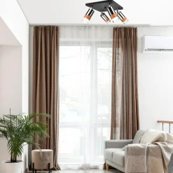 Wszystkie Lampy Sufitowe| Lampa sufitowa z 4 reflektorkami regulowana chrom AURORA