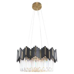 Lampy Wiszące|Zumaline Lampa wiszaca glamour czarno-złota ROTTA