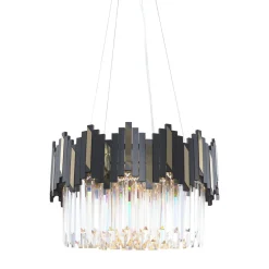 Lampy Wiszące|Zumaline Lampa wiszaca glamour czarno-złota ROTTA