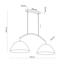 TK Tomasz Krywult Lampa wisząca 2 klosze czarna FARO