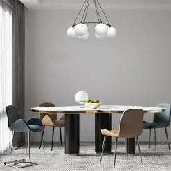 Lampy Wiszące|Luminex Lampa wisząca 6 kloszy kule czarno-złota BALLO VI