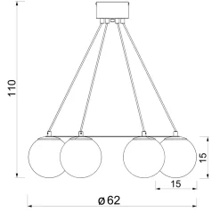 Lampy Wiszące|Luminex Lampa wisząca 6 kloszy kule czarno-złota BALLO VI