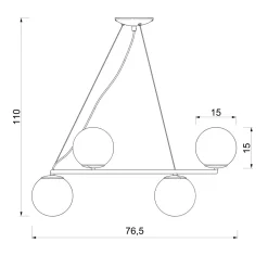 Luminex Lampa wisząca 6 kloszy kule czarno-złota BOLTI VI