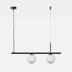 Lampy Wiszące|domiluce Lampa wisząca 2 kule czarna FARO