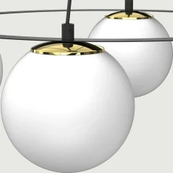 Lampy Wiszące|Luminex Lampa wisząca 4 kule czarno-złota BALLO IV