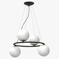 Lampy Wiszące|Luminex Lampa wisząca 4 kule czarno-złota BOLTI IV