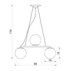 Lampy Wiszące|Luminex Lampa wisząca 4 kule czarno-złota BOLTI IV