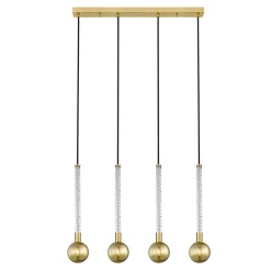 Lampy Wiszące|Zumaline Lampa wisząca 4 kule listwa złota MIDA