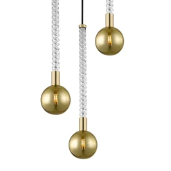 Lampy Wiszące|Zumaline Lampa wisząca 3 kule złota MIDA