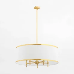 inny Lampa wisząca abażur biało-złota ABBANO